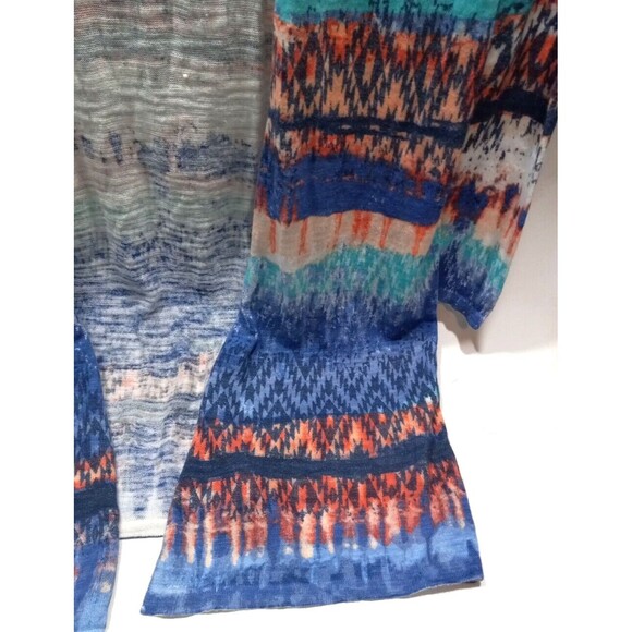 Ruby Road Open Front Long Kimono Cardigan Multicolor Southwestern Size Small - Picture 5 of 10